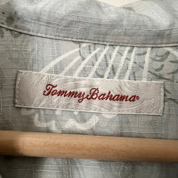 Tommy Bahama Men’s Silk Hawaiian Tropical Button-Down Shirt Koi Fishes Large - Picture 3 of 4